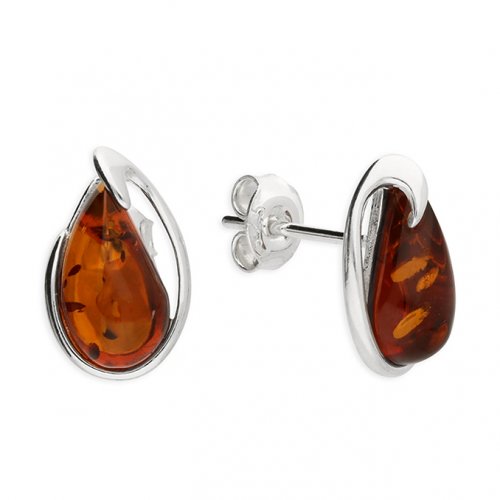 Guest and Philips - Amber Set, Sterling Silver - T Drop Stud Earrings H3492-B