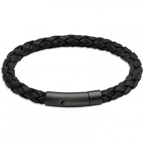 Unique - Leather - Stainless Steel - Bracelet, Size 21cm B493BL-21CM