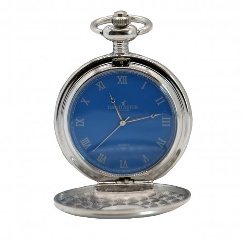 Dalaco - Half Hunter, Stainless Steel Quartz Pocket Watch PW-05