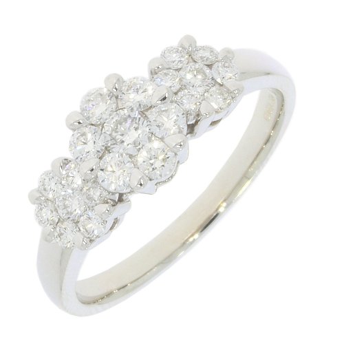 Guest and Philips - 0.75pts, Diamond Set, Platinum - cluster flower ring plridi82296