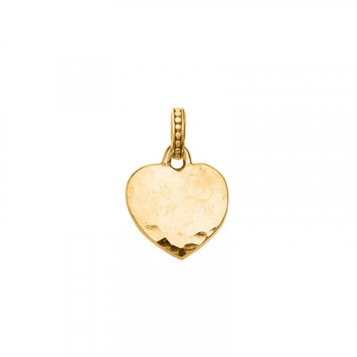 Dower and Hall - Yellow Gold Plated Heart Disc Charm - SC42-V