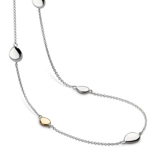 Kit Heath - Coast Pebble, Rhodium Plated - Yellow Gold Plated - Station Necklace, Size 20