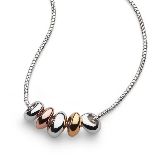 Kit Heath - Coast Tumble, Rhodium Plated - Yellow, Rose Gold Plated Golden Necklace, Size 18