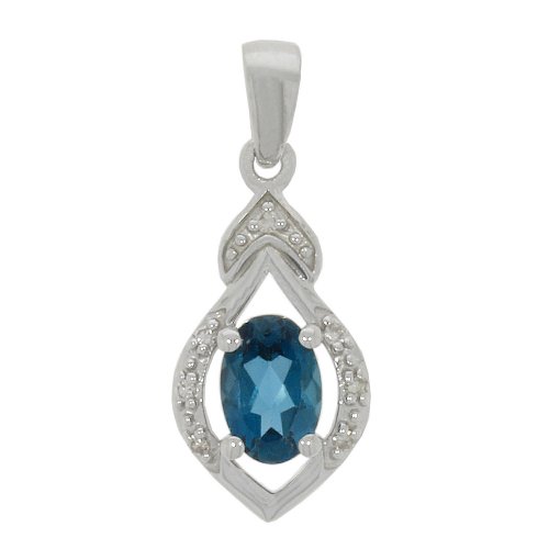 Guest and Philips - 0.30 DIA AND SKY BLUE TOPAZ, Topaz Set, White Gold - PENDANT 09CIDG87883