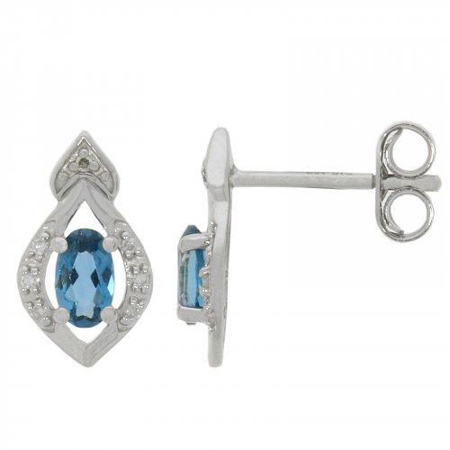 Guest and Philips - 5PT DIA AND LOND BLUE TOPAZ White Gold - EARRINGS 09EASG87882