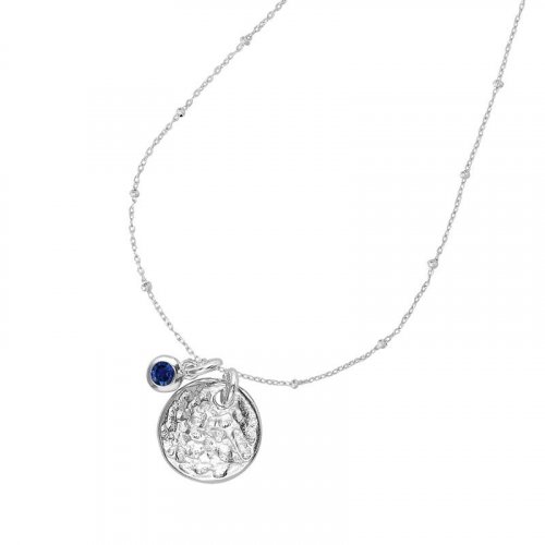 Dower and Hall - Twinkle, Blue Sapphire Set, Sterling Silver - Disc Pendant - TWP20-S-BSAPP-1