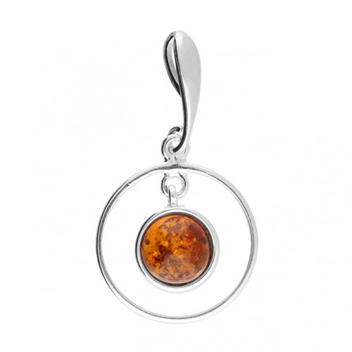 Guest and Philips - Amber Set, Sterling Silver - Bead Circle Pendant H4126-B
