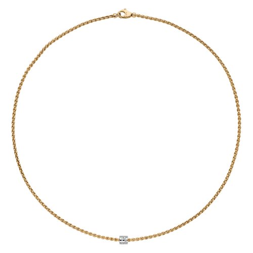 Fope - Aria, Diamond Set, Yellow Gold - 18ct 0.17ct Necklace, Size 45cm 89003CX-BB-G-XBX-045