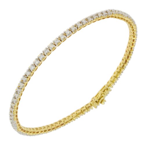 Guest and Philips - Diamond Set, White Gold - Yellow Gold - 9ct 1ct 77st Dia HI I1 4 Claw Line Bracelet  09BRDI81208