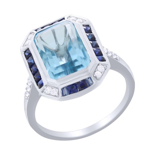 Guest and Philips - Topaz Set, White Gold - 9ct Ring, Size J.5 TCRN406376-9K-WG-BT-SP-D
