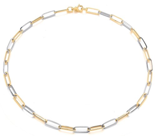 Guest and Philips - Yellow Gold - White Gold - 9ct Oblong Necklet, Size 45cm GC1865