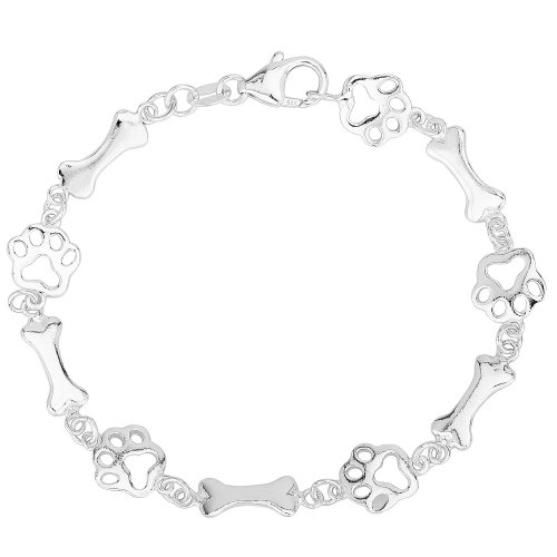 Guest and Philips - Fancy Paw & Bone, Sterling Silver - Bracelet, Size 19cm SJ152-7