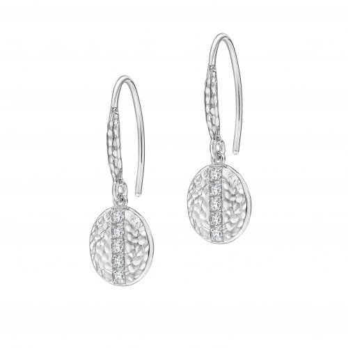 Dower and Hall - White Sapphire Set, Sterling Silver - Drop Earrings - LLE41-S-WS