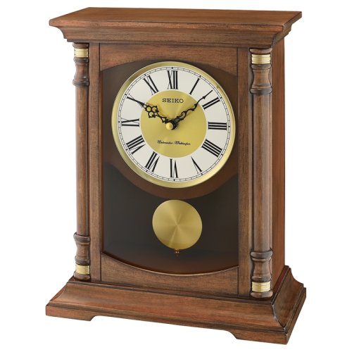 Seiko - Traditional Dual Chime, Wood - Quartz Mantel Clock, Size 30.8x24.7x12.2 cm QXQ034B