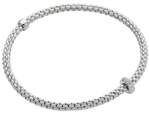 Fope - PRIMA, Diamond Set, White Gold - D 0.18ct 18ct Bracelet, Size M 7450BX_BB_B_XBX_00M
