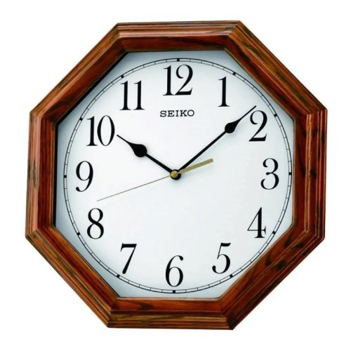Seiko - Quiet Sweep, Wood - Quartz Wall Clock, Size 33.2x4.6cm QXA529B