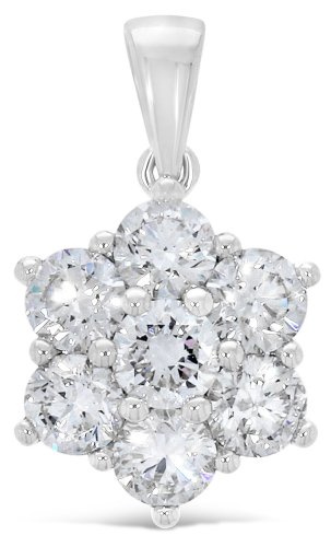 Guest and Philips - Lab Grown Diamond Set, Platinum - LG 2ct 7st Flower Cluster Pendant PLCIDI89449