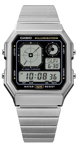 Casio - Stainless Steel Digital Watch A130WE-1AEF