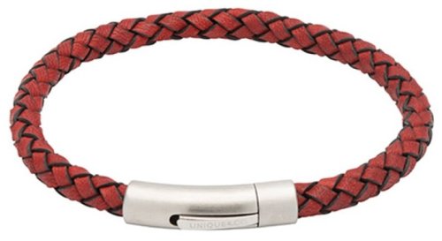 Unique - Leather - Stainless Steel - Bracelet, Size 19cm B400ARE-19CM