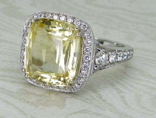 Antique Guest and Philips - Sapphire Set, White Gold - Single Stone Ring R5969