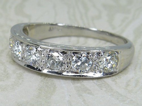 Antique Guest and Philips - Diamond Set, Platinum - Half Eternity Ring R5982