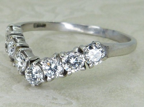 Antique Guest and Philips - Diamond Set, White Gold - Seven Stone Wishbone Ring R6015