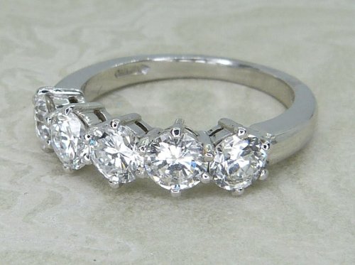 Antique Guest and Philips - Diamond Set, Platinum - Five Stone Ring R6016