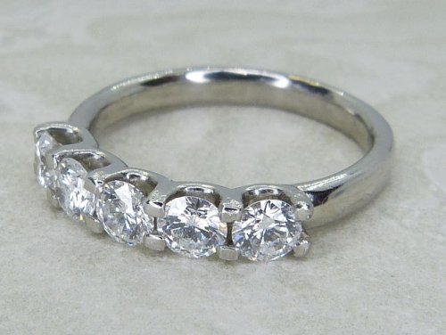 Antique Guest and Philips - Diamond Set, Platinum - Five Stone Ring R6017