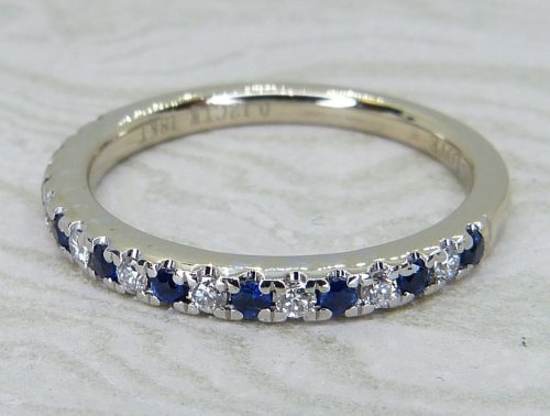 Antique Guest and Philips - Sapphire Set, White Gold - Half Eternity Ring R6022