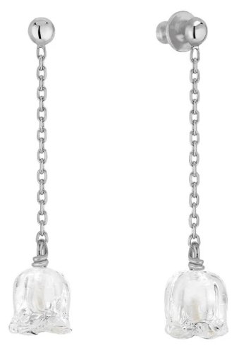Lalique - Muget, Glass/Crystal Long Chain Earrings 10105700