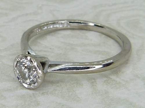 Antique Guest and Philips - Diamond Set, White Gold - Single Stone Ring R6046