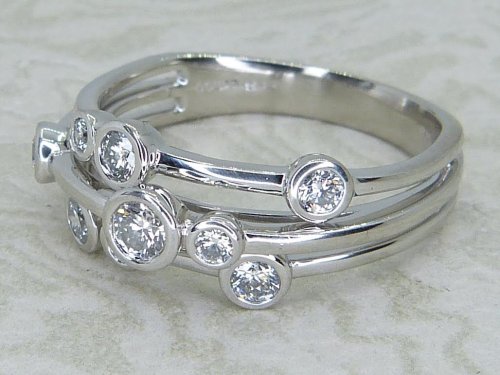 Antique Guest and Philips - Diamond Set, Platinum - Nine Stone Cluster Ring R6049