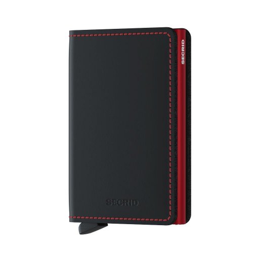 Secrid - Slimwallet, Aluminium Wallet SM-Black-and-Red