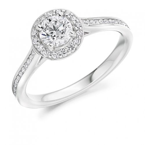 Guest and Philips - CERT 234, D 0.55ct D SI Set, Platinum - Diamond Cluster Ring ENG3846