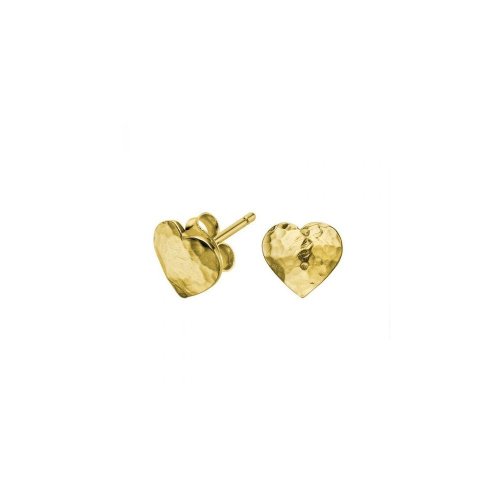 Dower and Hall - Nomad, Yellow Gold Plated Heart studs - NE261-V