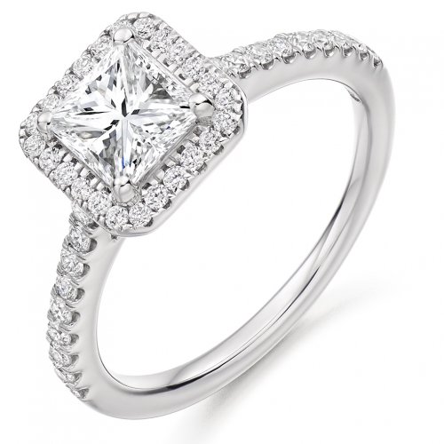 Guest and Philips - Platinum and Diamond Cluster Ring - ENG4040-TZD