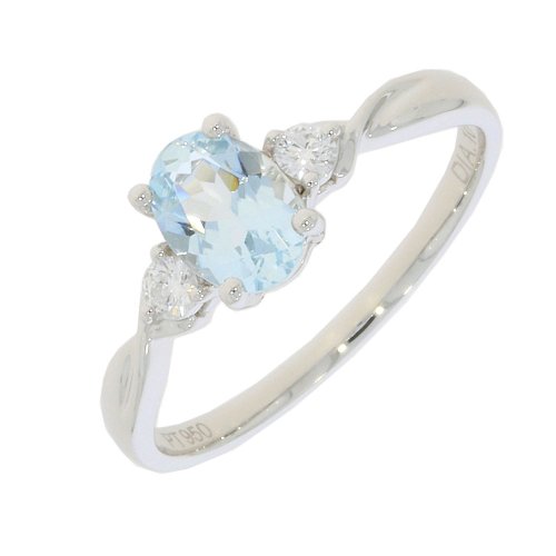 Guest and Philips - Aquamarine Set, Platinum - D10pt 2st Ring PLRIDG86425