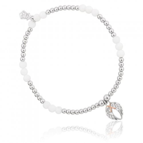 Clogau - Angel Wings Heart Affinity , Sterling Silver - Bracelet, Size 17-18cm - 3SBB27