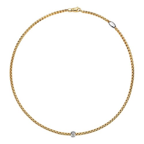 Fope - Eka, Diamonds 0.07ct Set, Yellow Gold - 18ct Necklace, Size 450mm - 730CBBR