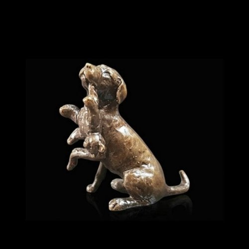 Richard Cooper - Labrador with Teddy, Bronze Ornament 2074