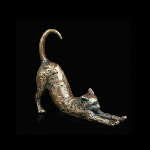 Richard Cooper - Cat Stretching, Bronze Ornament 2020