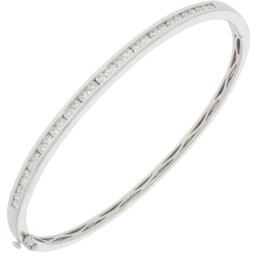 Guest and Philips - Diamond 1.00ct Set, Platinum - Hinged Bangle