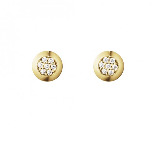 Georg Jensen - Aurora, 0.05ct Dia Set, Yellow Gold - Stud Earrings - 10002177