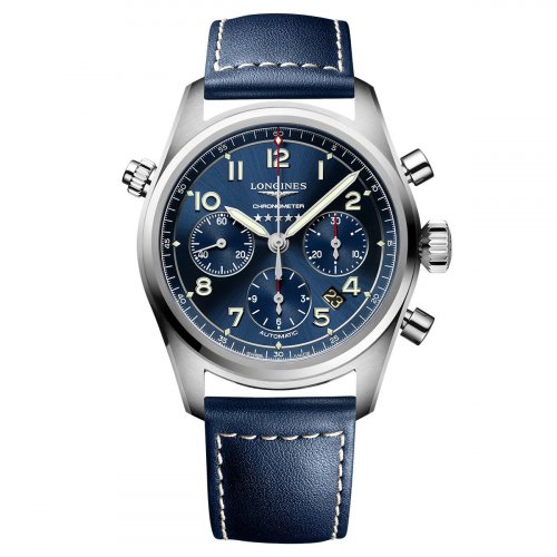 Longines - Spirit, Stainless Steel/Tungsten - Leather - Watch, Size 42mm