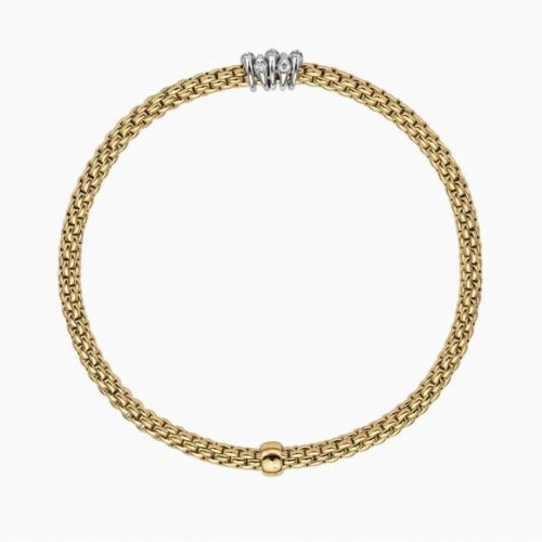 Fope - Prima, D 0.20ct Set, Yellow Gold - 18ct Bracelet, Size 185mm