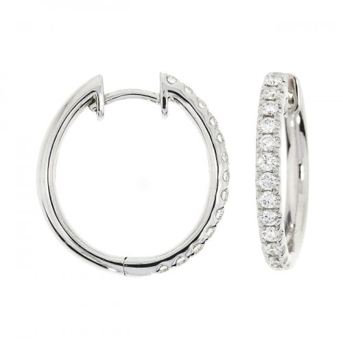 Guest and Philips - Diamond 0.52ct Set, White Gold - 18ct Hoop Earrings D1697