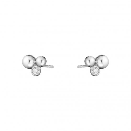 Georg Jensen - Grape, Diamond Set, Sterling Silver - D 0.07ct Earstuds 20000712