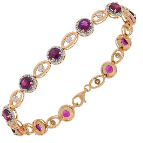 Guest and Philips - 9CT, Rhodolite Set, Rose Gold - GARNET BRACELET 09BRDG87212
