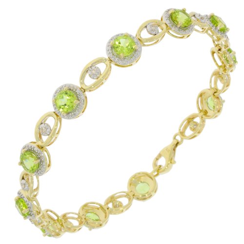 Guest and Philips - Peridot Set, Yellow Gold - 9ct D 10pt 11st Per 11st Bracelet 09BRDG86928