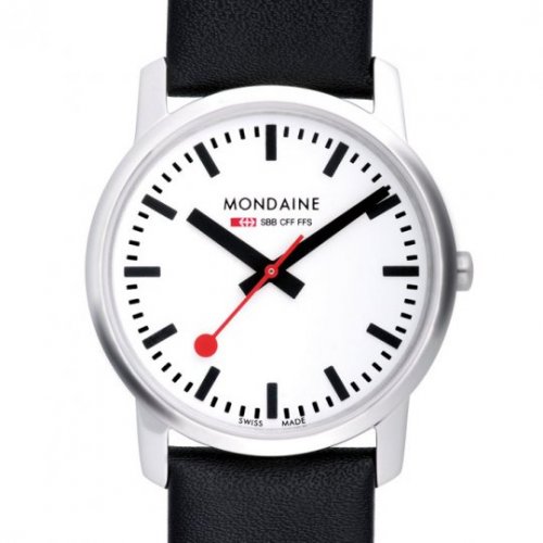 Mondaine - Simply Elegant, Stainless Steel - Leather - Quartz Watch, Size 36mm A4003035111SBB